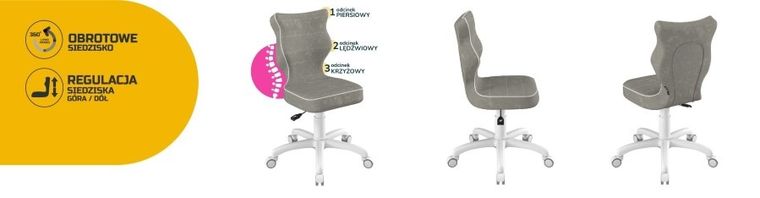 Entelo, Petit, krzesło dziecięce, wzrost 133-159 cm, szare