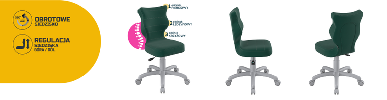 Entelo, Petit, krzesło dziecięce, wzrost 133-159 cm, zielone