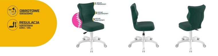 Entelo, Petit, krzesło dziecięce, wzrost 133-159 cm, zielony