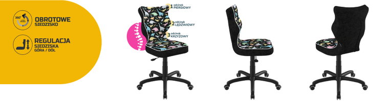 Entelo, Petit, krzesło młodzieżowe, wzrost 146-176,5 cm, dinozaury