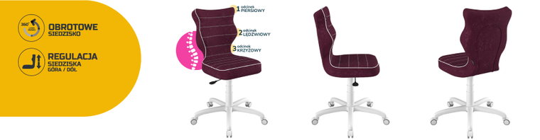 Entelo, Petit, krzesło młodzieżowe, wzrost 146-176,5 cm, fioletowe