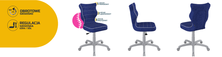 Entelo, Petit, krzesło młodzieżowe, wzrost 146-176,5 cm, niebieskie