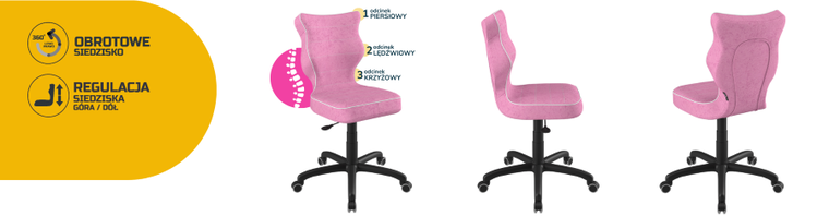 Entelo, Petit, krzesło młodzieżowe, wzrost 146-176,5 cm, różowe