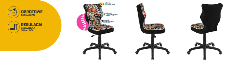 Entelo, Petit, krzesło młodzieżowe, wzrost 146-176,5 cm, zwierzaki