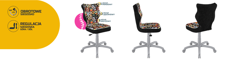 Entelo, Petit, krzesło młodzieżowe, wzrost 146-176,5 cm, zwierzaki