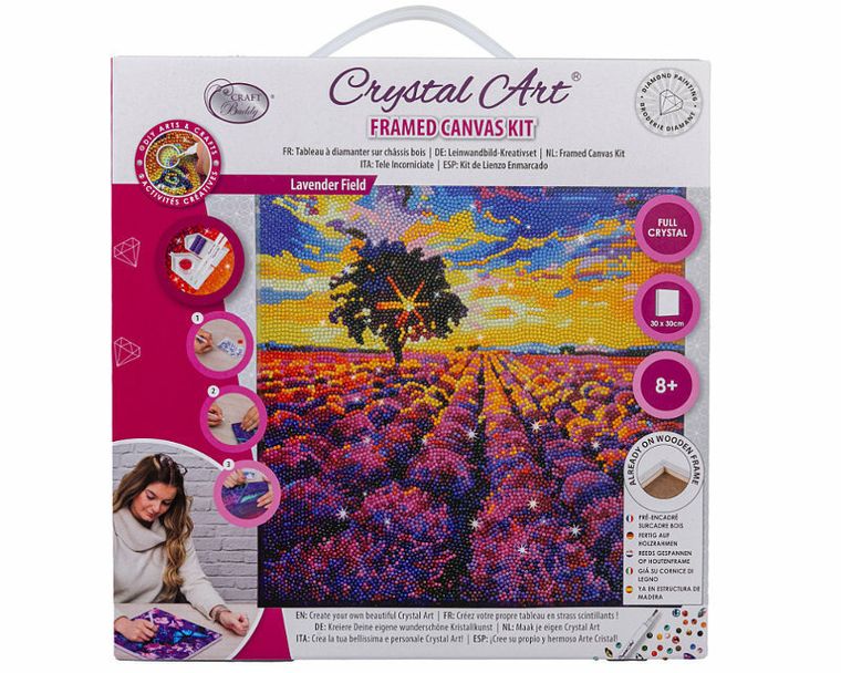 Epee, Crystal Art, obraz na płótnie z mozaiką diamentową, Lawendowe pole, 30-30 cm