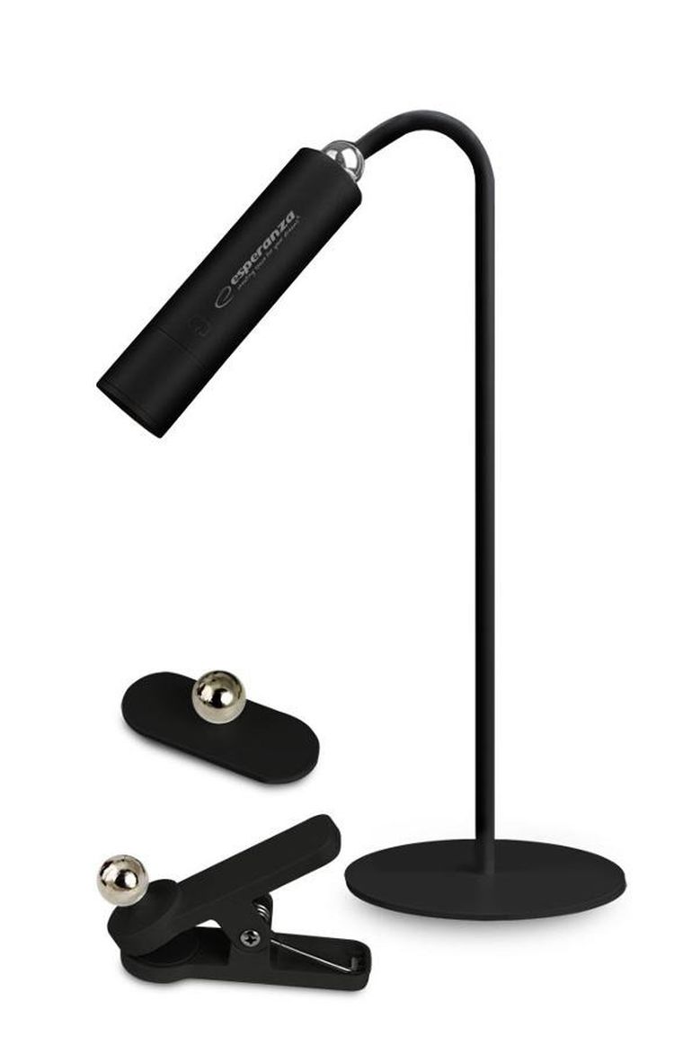 Esperanza, Agena, lampka biurkowa LED 3w1, czarna, ELD118K