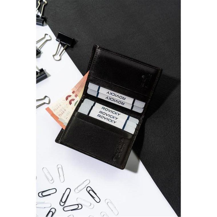 Etui na dokumenty, brązowe, skórzane, Rovicky