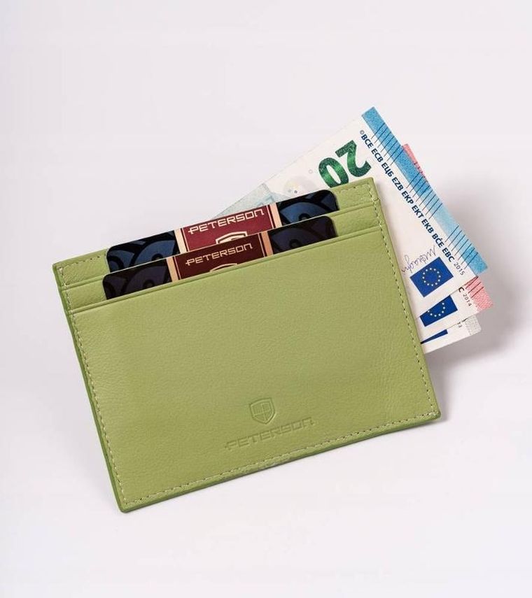 Etui na dokumenty, zielone, skórzane, Peterson