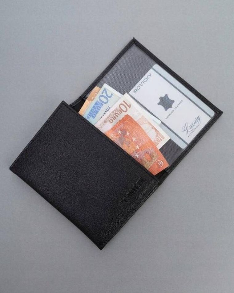 Etui na karty, czarne, skórzane, 4U Cavaldi