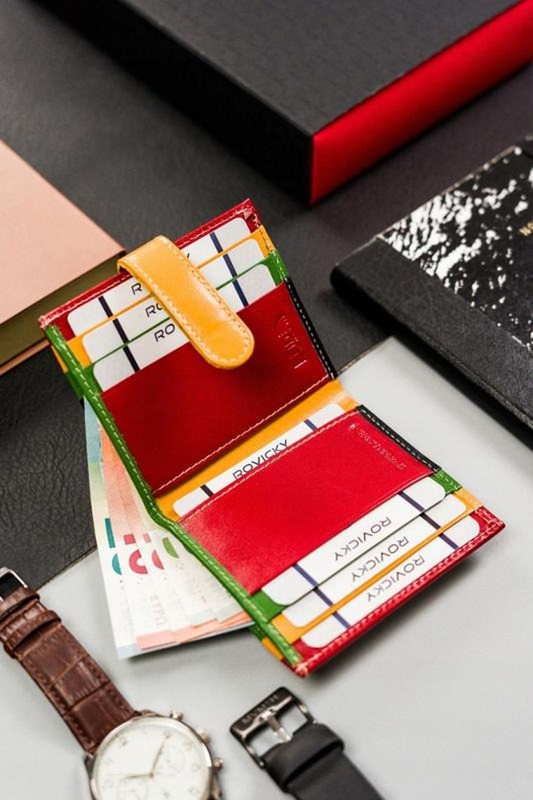 Etui na karty, mix, skórzane, Rovicky