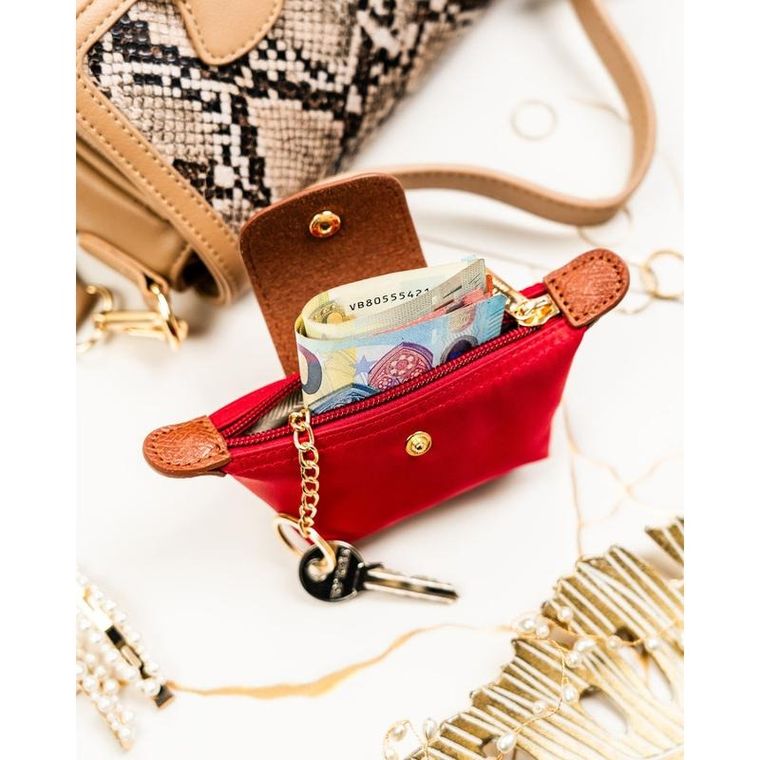 Etui na klucze, czerwone, skóra ekologiczna, Peterson