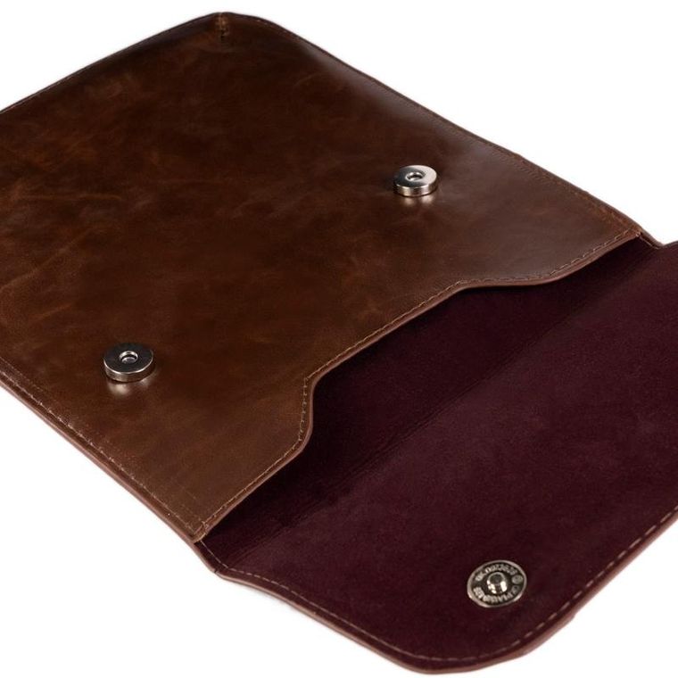 Etui na tablet, brązowe, skóra ekologiczna