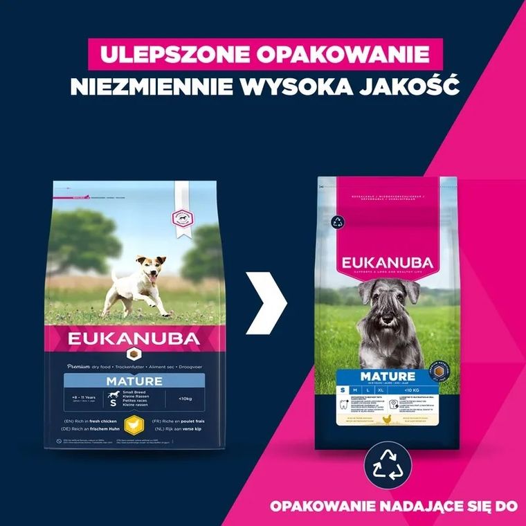 Eukanuba, Mature Small, kurczak, karma sucha dla psów, 3 kg