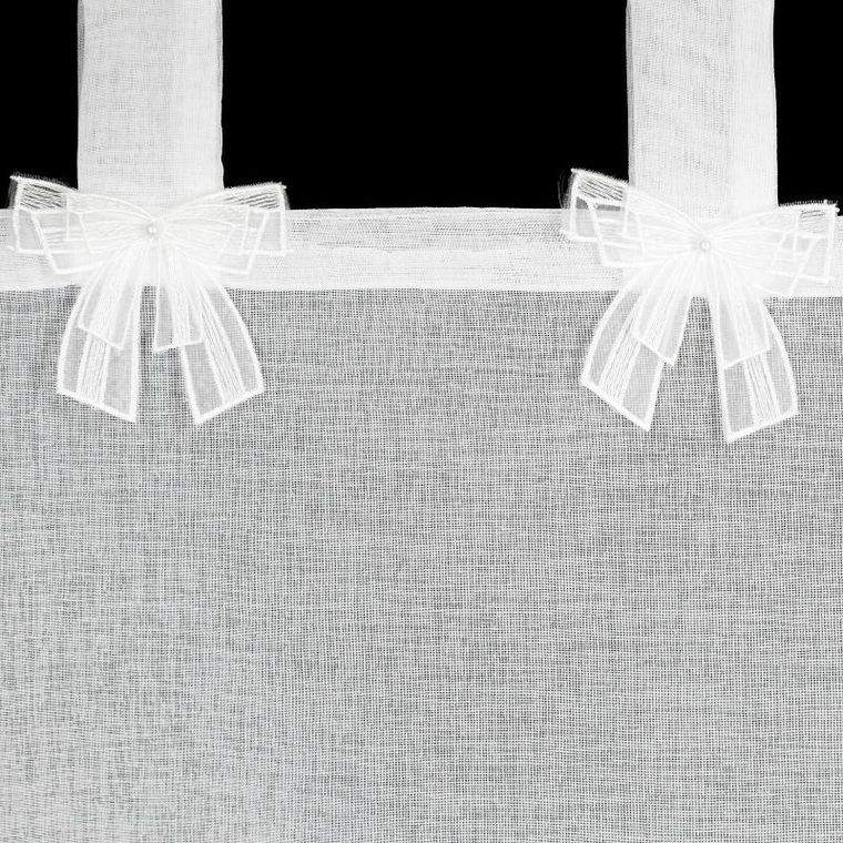 Eurofirany, firana gotowa, Alexandra, na szelkach, 150-30 cm, biały