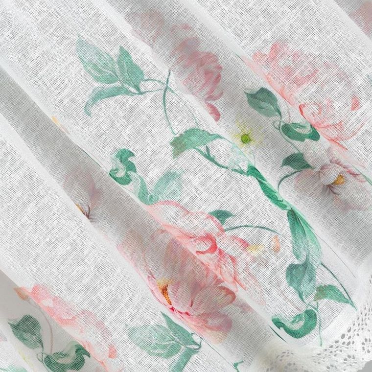 Eurofirany, firana gotowa asteja na taśmie, 150-60 cm, różowy