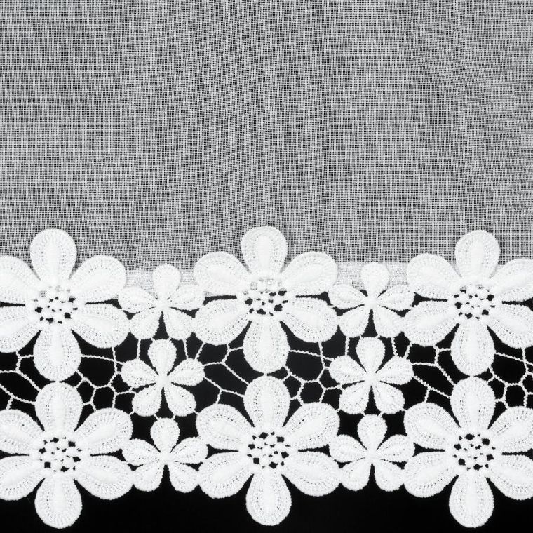 Eurofirany, firana gotowa, Kaja, na szelkach, 150-70 cm, biały