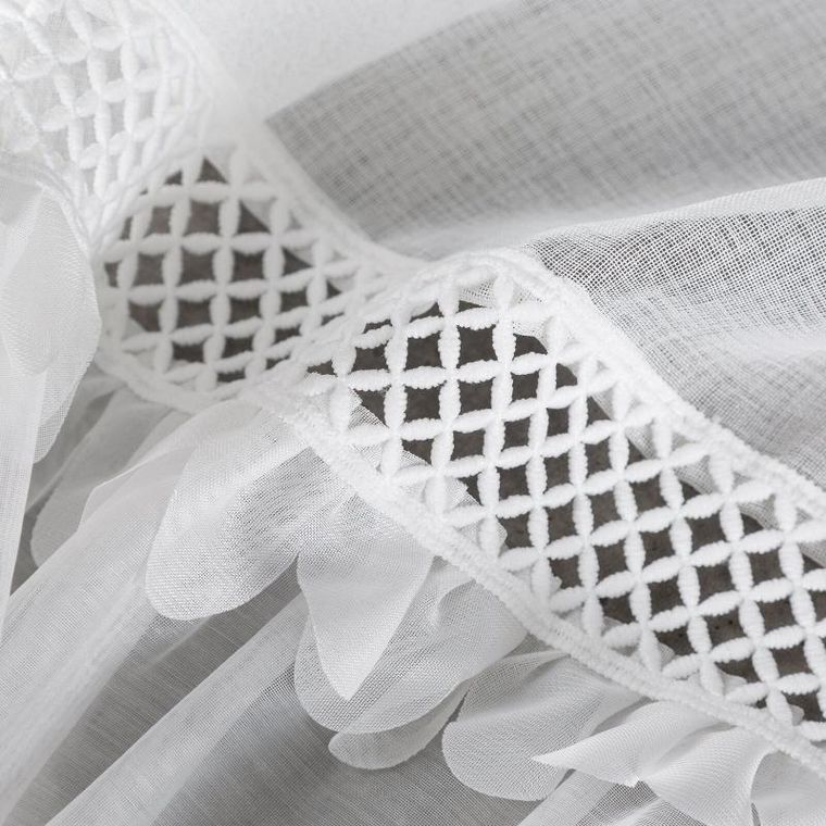 Eurofirany, firana gotowa, Katrin, na szelkach, 150-40 cm, biały