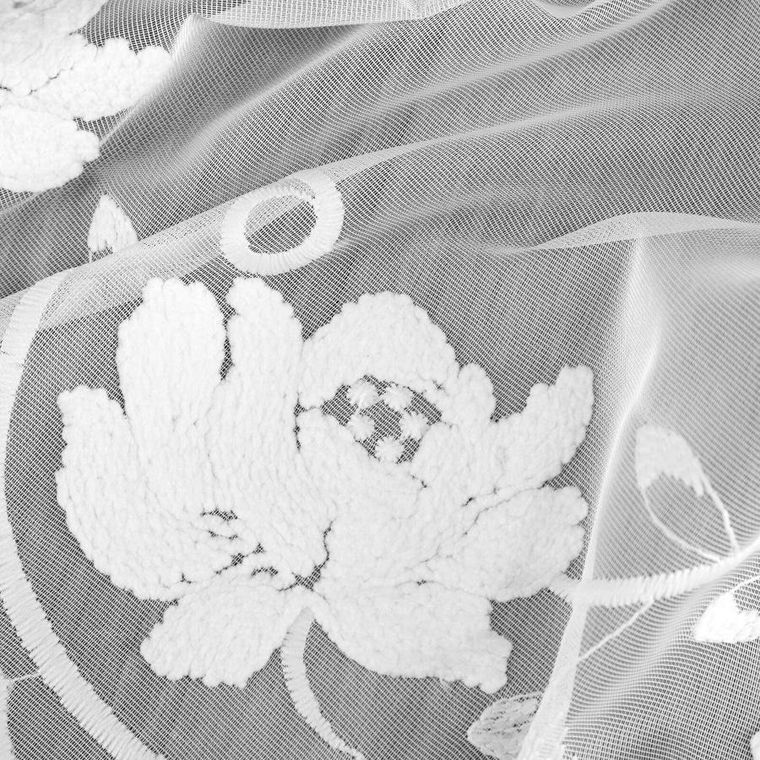 Eurofirany, firana gotowa, Leti, na taśmie, 150-70 cm, biały