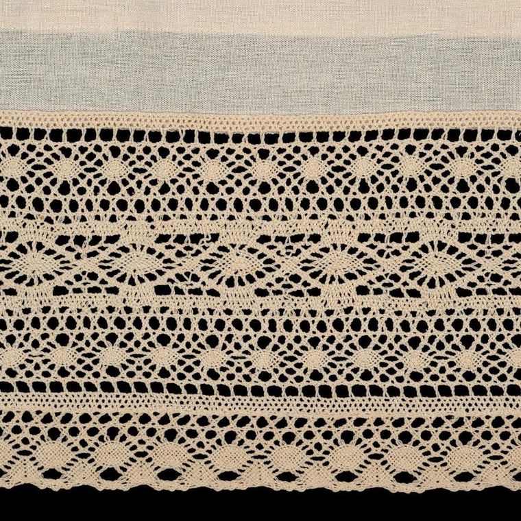 Eurofirany, firana gotowa, Maddeline, na szelkach, 150-35 cm, jasnobeżowy