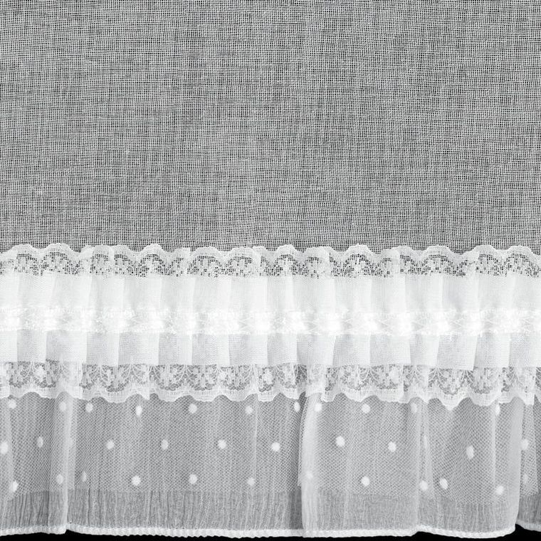 Eurofirany, firana gotowa, Mary, na szelkach, 60-150 cm, biały