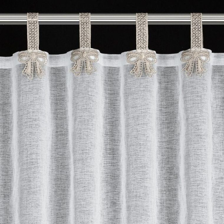 Eurofirany, firana gotowa, Melisa, na szelkach, 140-250 cm, biały