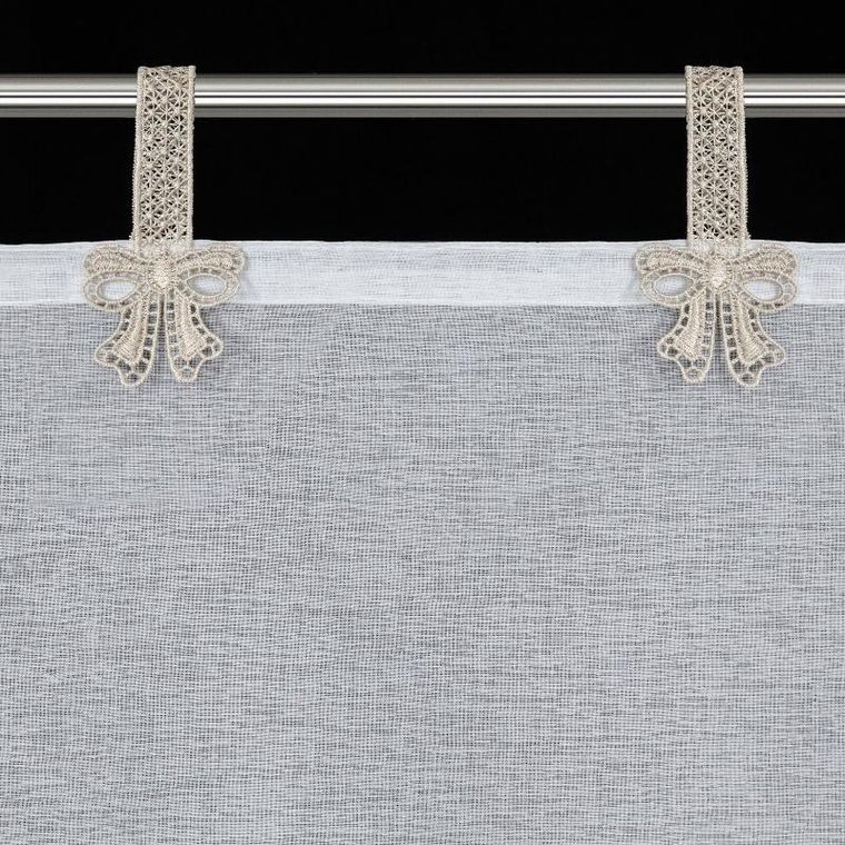 Eurofirany, firana gotowa, Melisa, na szelkach, 150-30 cm, biały