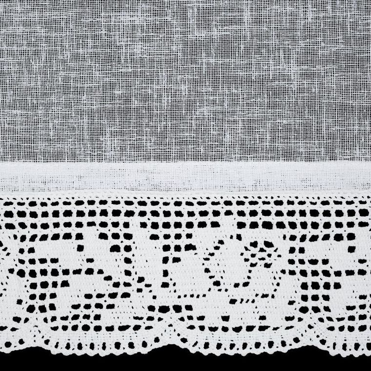 Eurofirany, firana zaciemniająca gotowa, Lari, na taśmie, 150-30 cm, biały