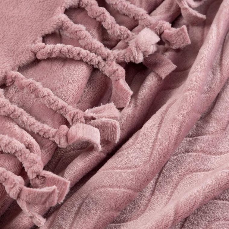 Eurofirany, koc Emma, 150-200 cm, pudrowy