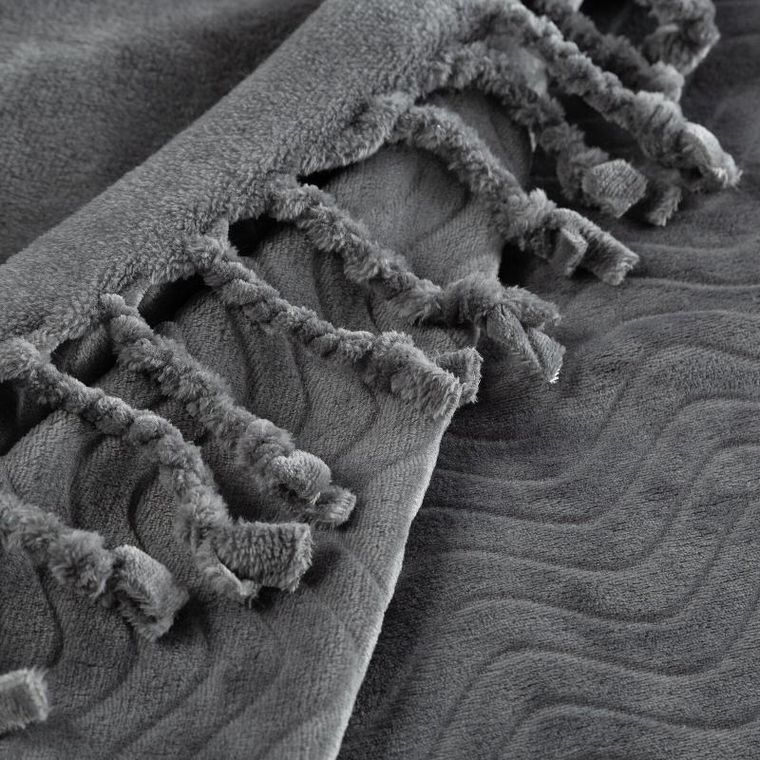 Eurofirany, koc Emma, 150-200 cm, stalowy