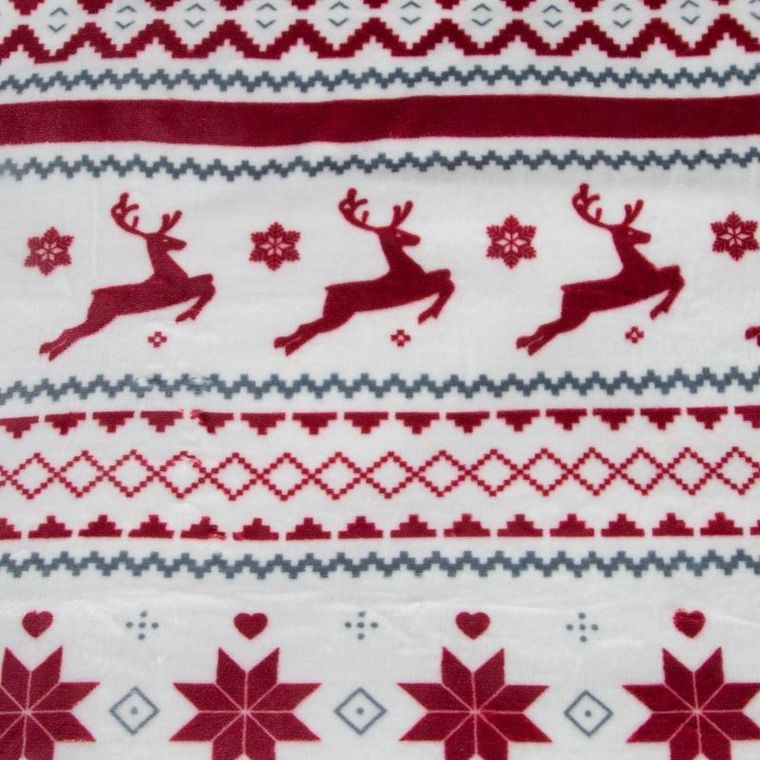 Eurofirany, koc świąteczny, 150-200 cm, biały