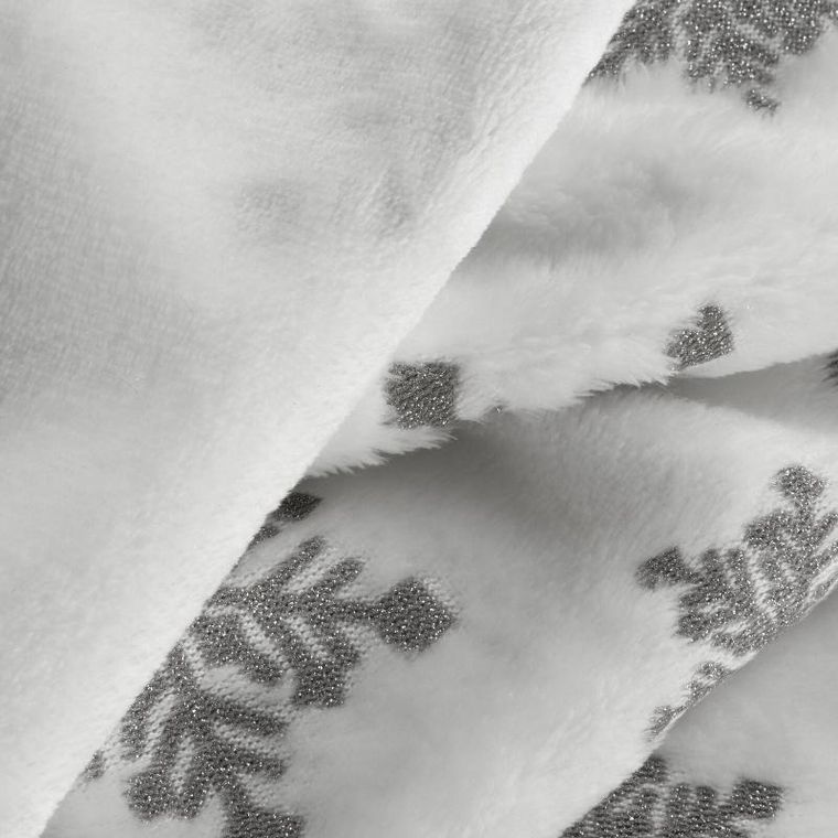 Eurofirany, koc świąteczny, Blink, 150-200 cm, biały