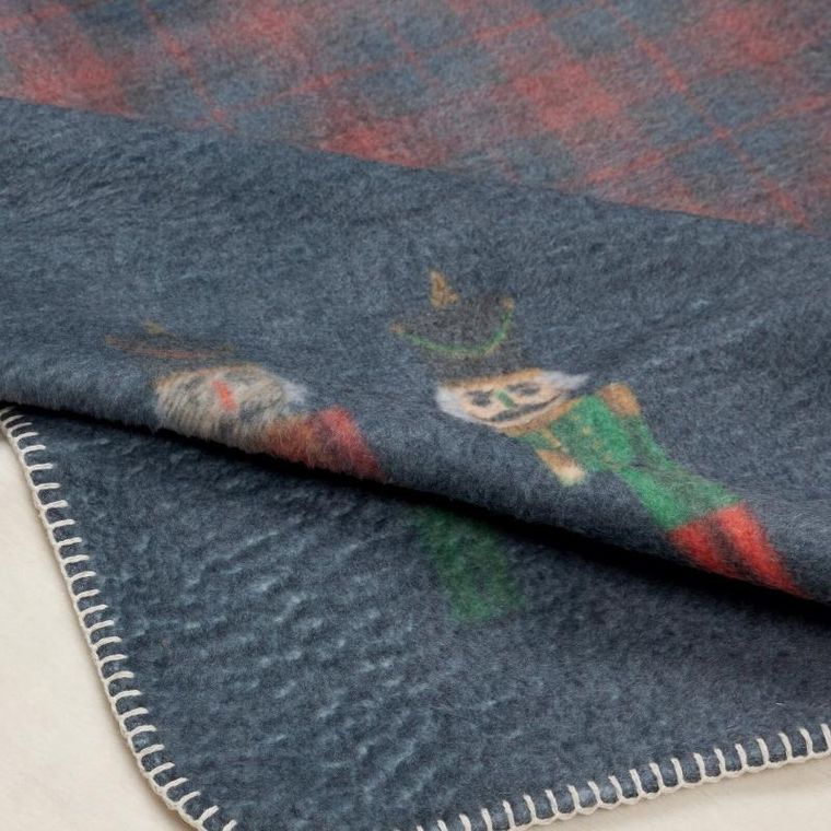 Eurofirany, koc świąteczny Peter, 200-220 cm, granatowy