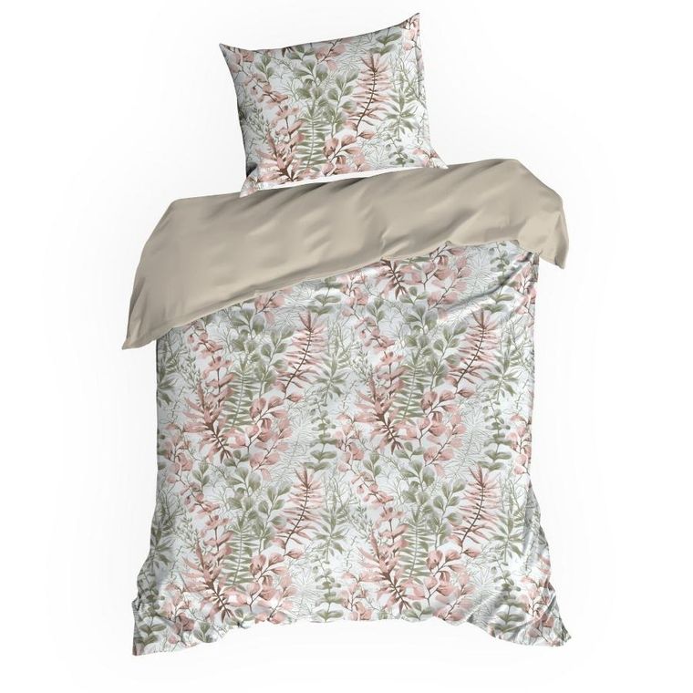 Eurofirany, komplet pościeli bawełnianej, Freesia, 160-200 cm, pudrowy róż