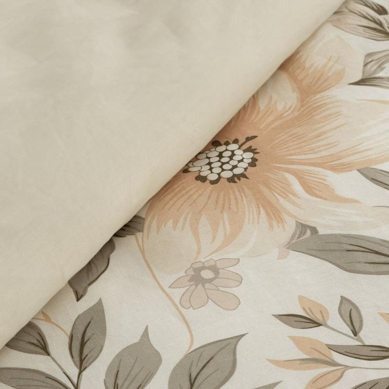 Eurofirany, komplet pościeli bawełnianej, Sonia, 220-200 cm, jasnokremowy