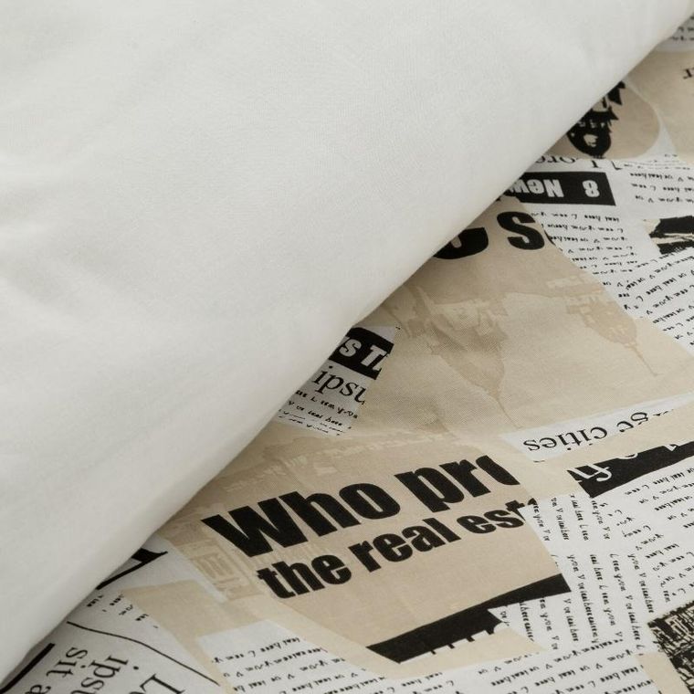 Eurofirany, komplet pościeli bawełnianej, Sonia, 220-200 cm, szary