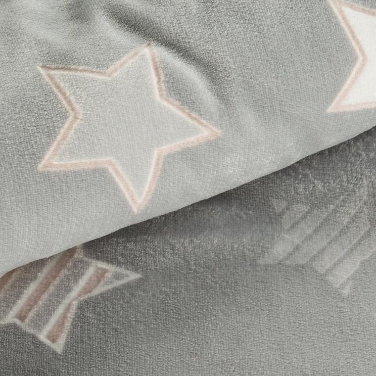 Eurofirany, komplet pościeli, Flano, 200-220 cm, srebrny