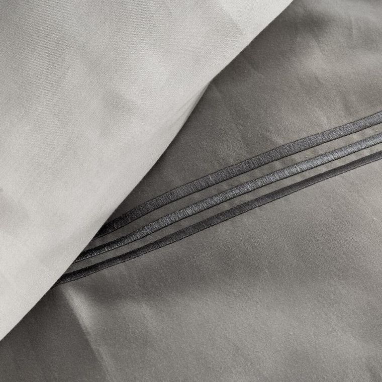 Eurofirany, komplet pościeli haft, 160-200 cm, srebrny