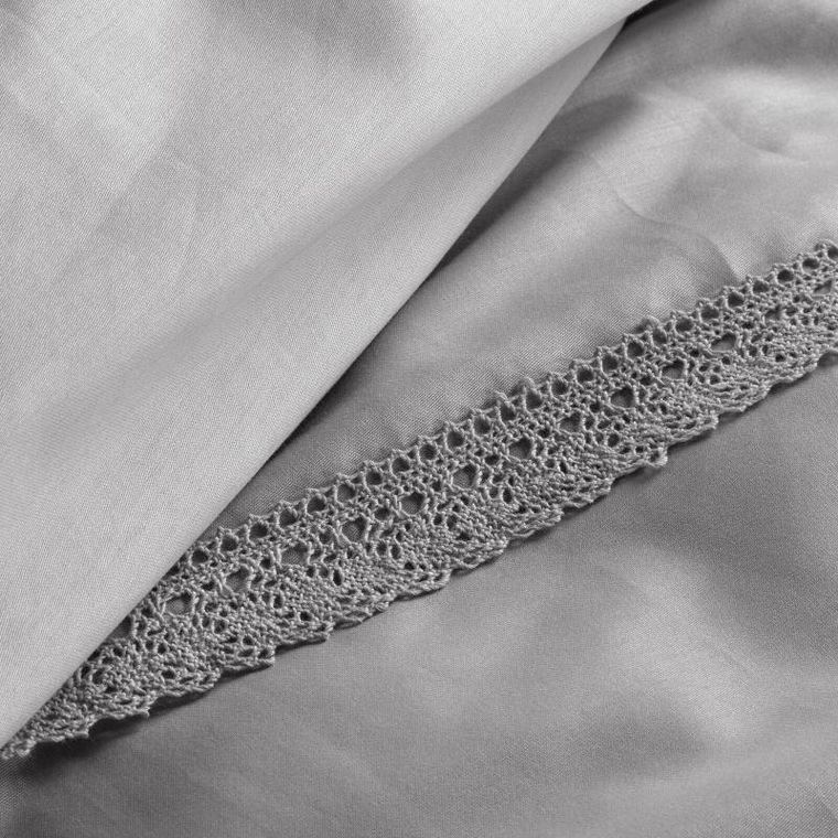 Eurofirany, komplet pościeli retro, 220-200 cm, jasnoszary