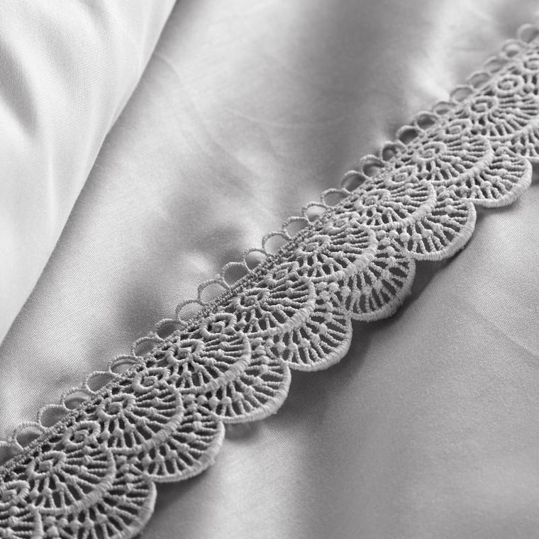 Eurofirany, komplet pościeli retro, 220-200 cm, jasnoszary