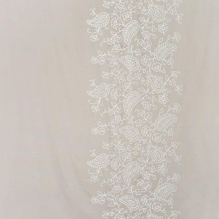 Eurofirany, komplet pościeli satynowej, haft, 160-200 cm, beżowy