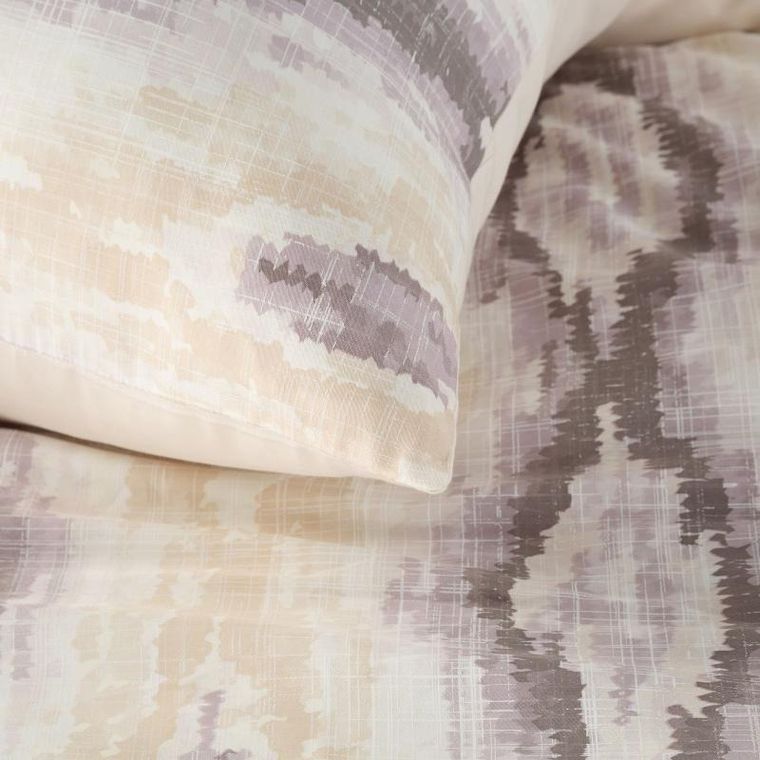 Eurofirany, komplet pościeli satynowej, Nika, 160-200 cm, 2-70-80 cm, beżowy