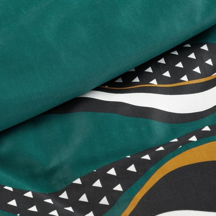 Eurofirany, komplet pościeli satynowej, Nika, 220-200 cm, morski