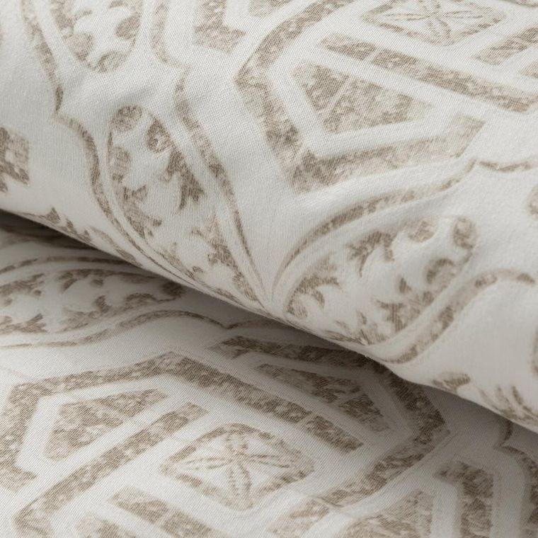 Eurofirany, komplet pościeli satynowej, Spring 100, 160-200 cm, ciemnobeżowy