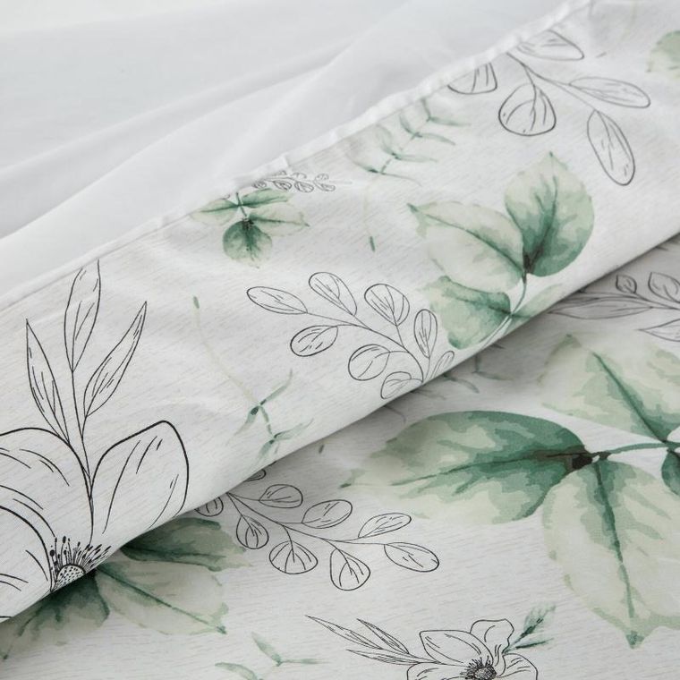 Eurofirany, komplet pościeli satynowej spring, 140-200 cm, biały