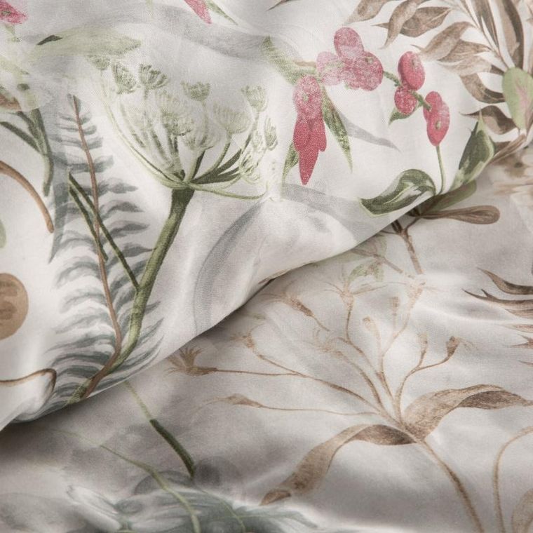 Eurofirany, komplet pościeli satynowej, Spring, 140-200 cm, brązowy