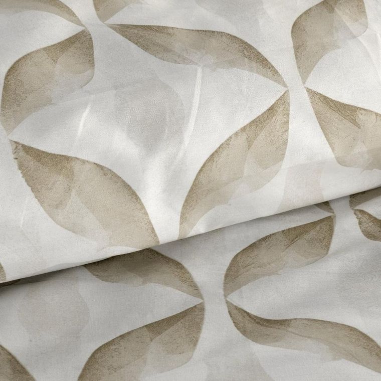 Eurofirany, komplet pościeli satynowej, spring, 140-200 cm, ciemnobeżowy