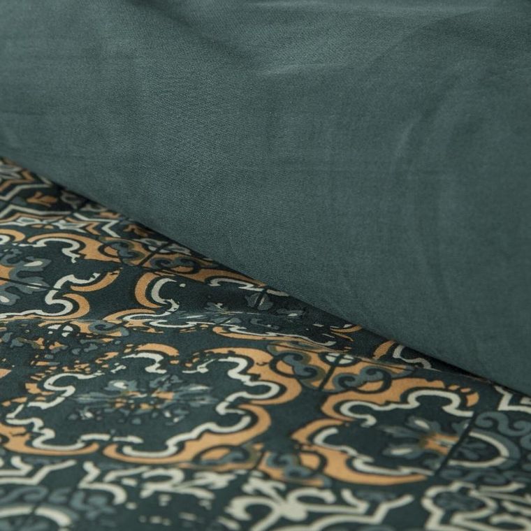 Eurofirany, komplet pościeli satynowej, Spring, 140-200 cm, ciemnozielony