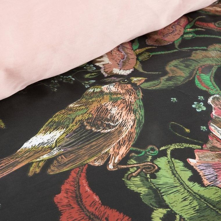 Eurofirany, komplet pościeli satynowej spring, 140-200 cm, czarny