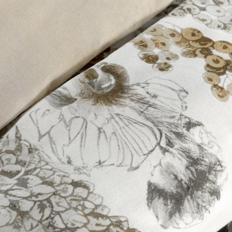 Eurofirany, komplet pościeli satynowej, Spring, 140-200 cm, stalowy